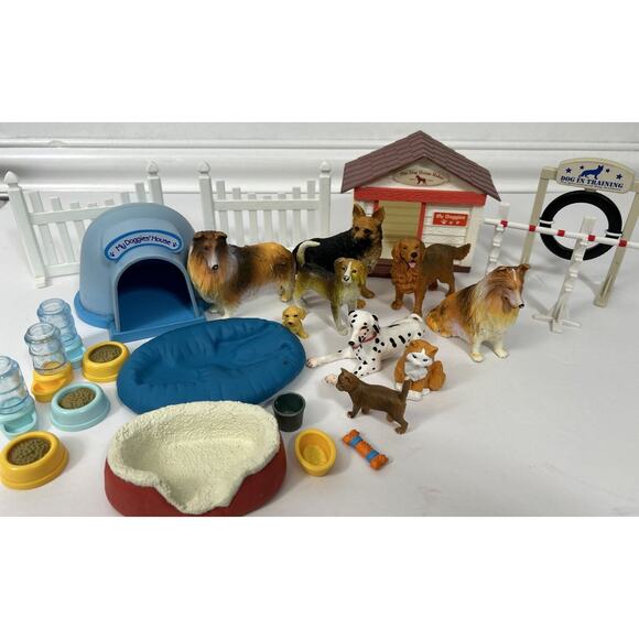 Vtg KEENWAY Dog House Maker 7 Dogs 2 Cats Fence House Beds Food Training Houses - Picture 1 of 10